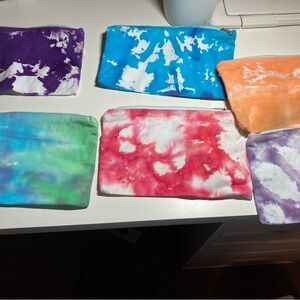 Handmade Colorful Tie-Dye Pouch Set